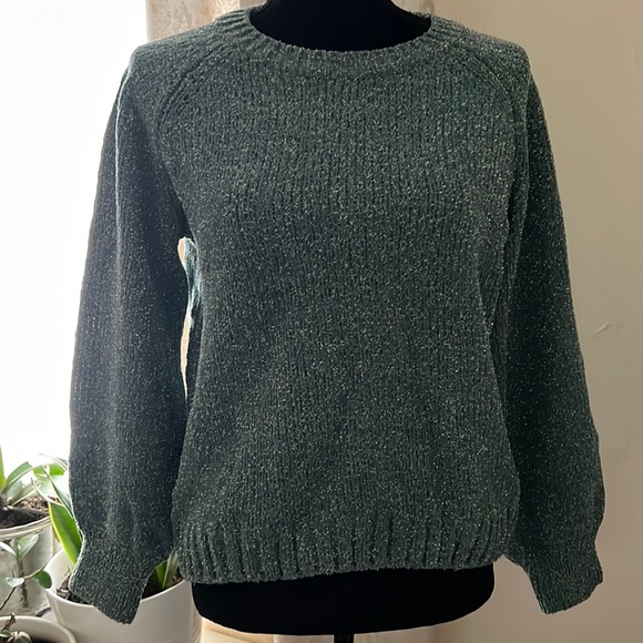 H&M Green and Silver Sparkle Sweater - Picture 3 of 8